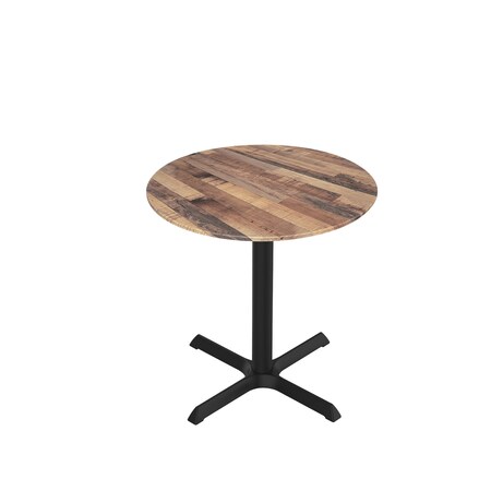 Holland Bar Stool Co 30 Tall OD211 Black Table Base w30x30 foot and 32 Diameter Rustic Top, IndoorOutdoor OD211-3030BWODS32RRustic